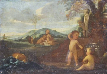 Putti in einer Landschaft